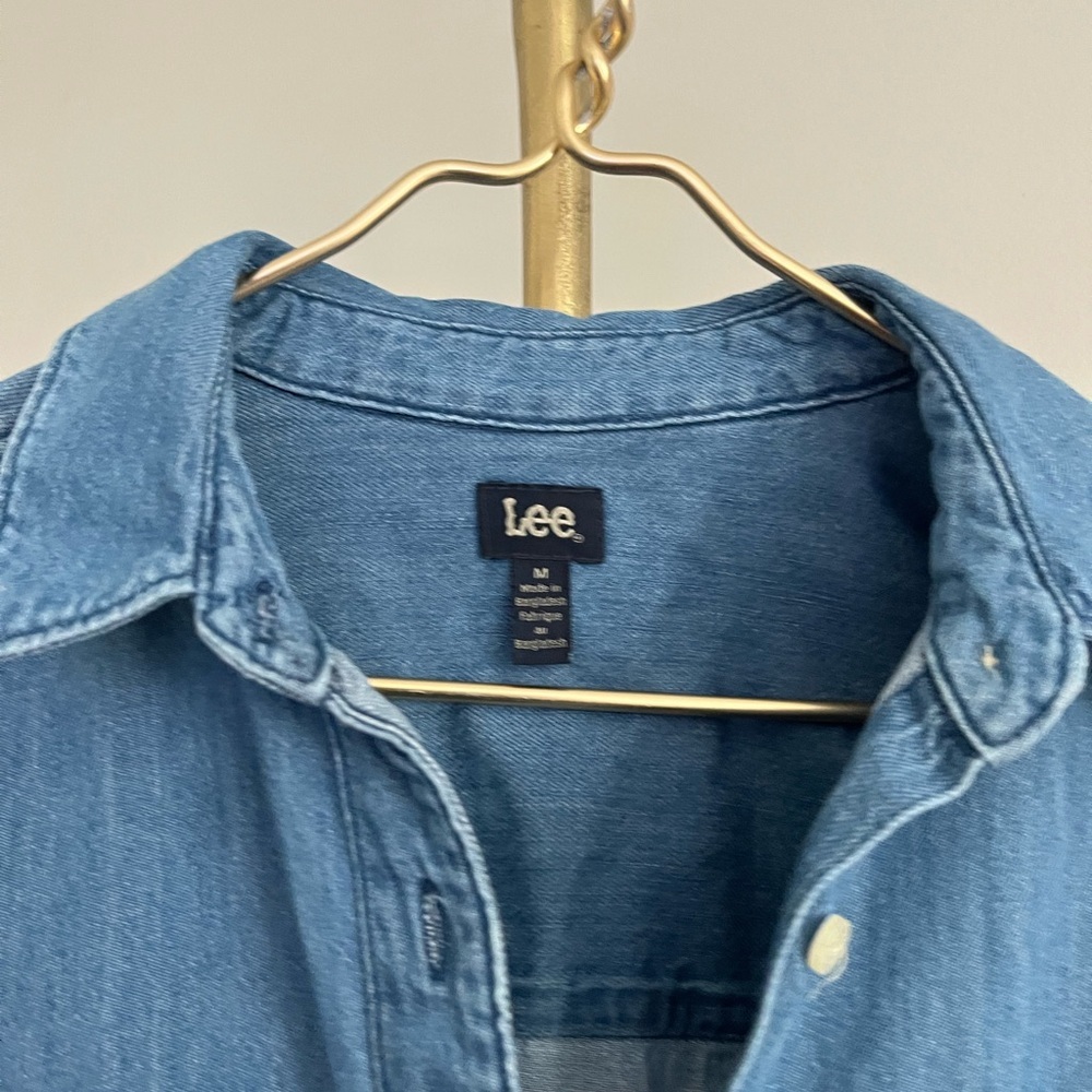 Lee womens Casual 100% cotton Blue Button Down Shirt M - Picture 2 of 8